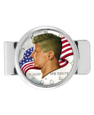 Мужской зажим для денег American Coin Treasures с монетой JFK Half Dollar и флагом США