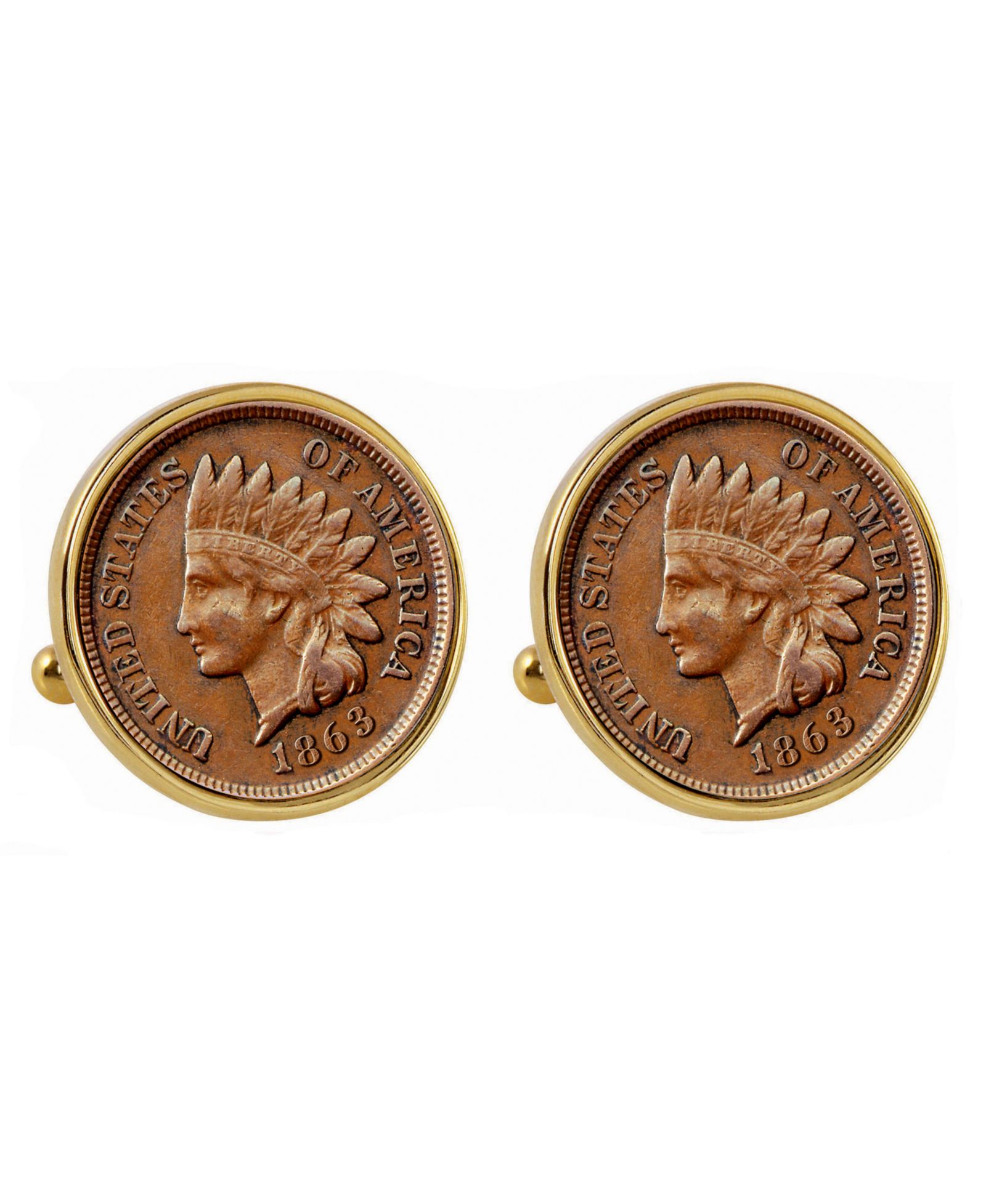 American Coin Treasures запонки с монетой Indian Penny