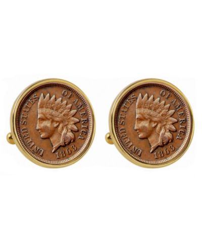 American Coin Treasures запонки с монетой Indian Penny