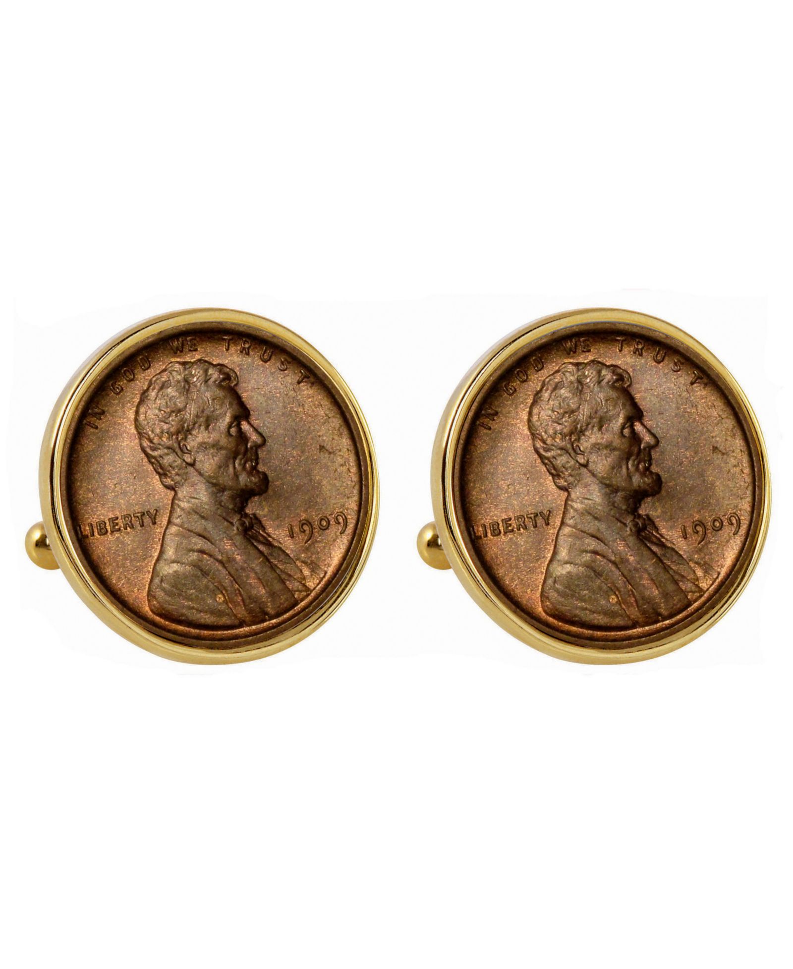 American Coin Treasures запонки с монетой Lincoln Penny 1909 Bezel Coin Cuff Links