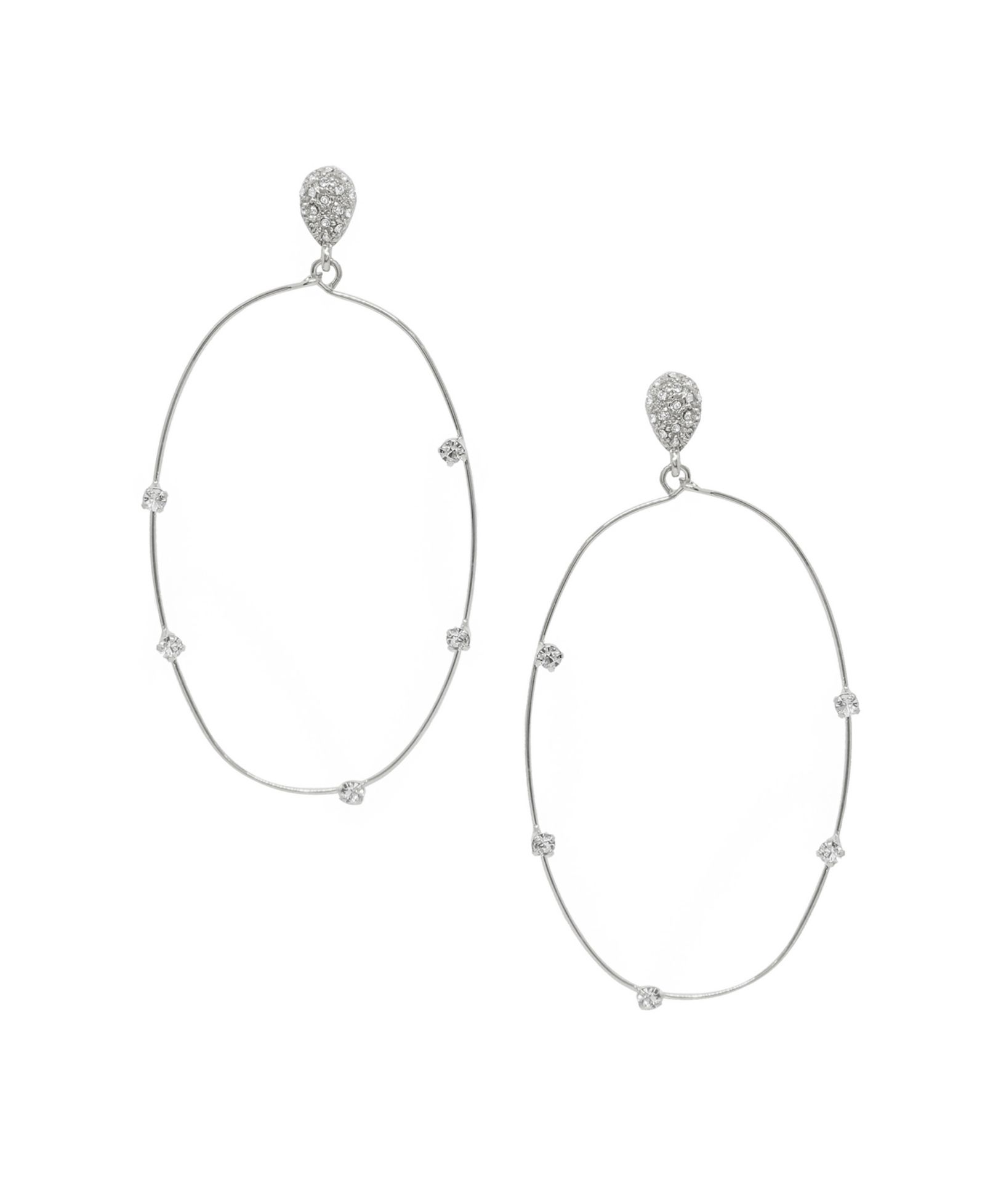 Серьги ETTIKA Delicate Crystal Large Oval Hoop Women's
