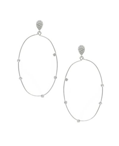 Серьги ETTIKA Delicate Crystal Large Oval Hoop Women's