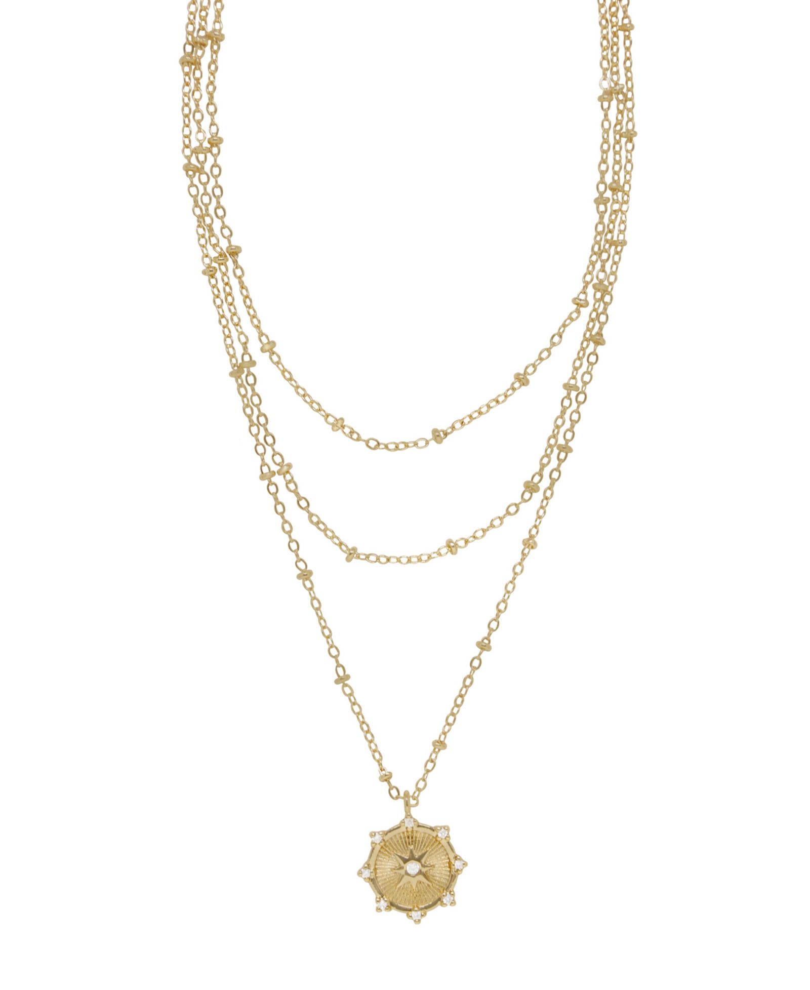 ETTIKA Compass Keepsake Layered Women's Necklace