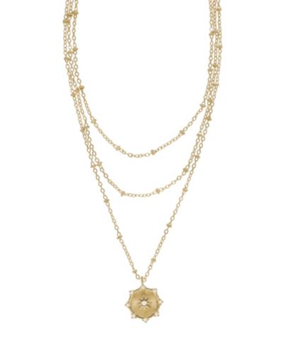 ETTIKA Compass Keepsake Layered Women's Necklace