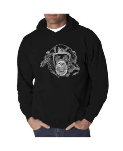 Мужское худи LA Pop Art Chimpanzee Word Art