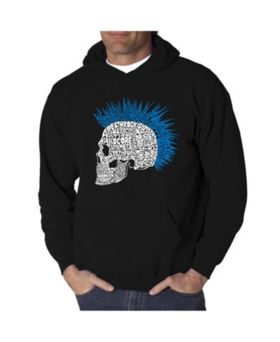 LA Pop Art Men's Punk Mohawk Word Art Hooded Sweatshirt
