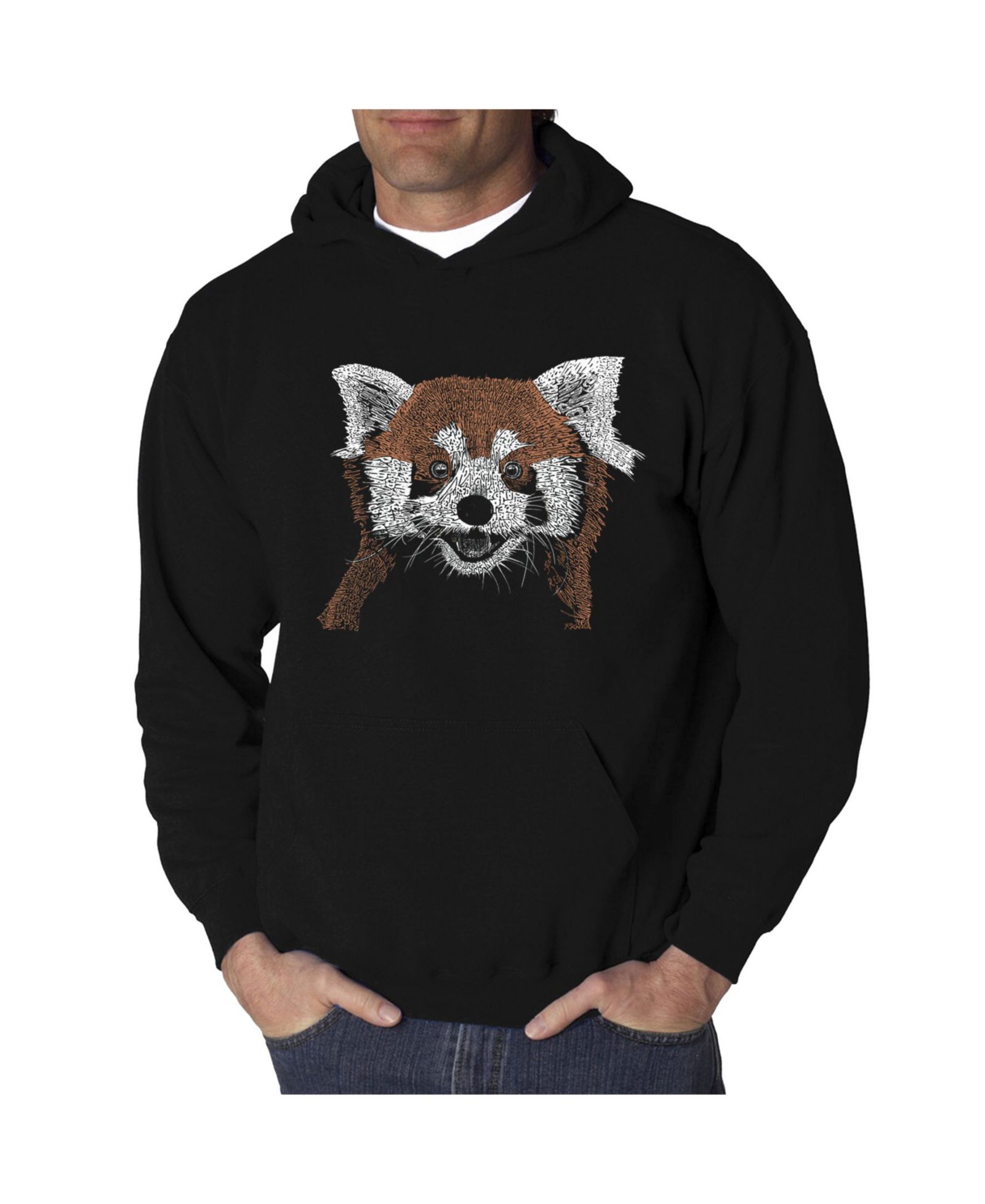 Мужское худи LA Pop Art Red Panda Word Art