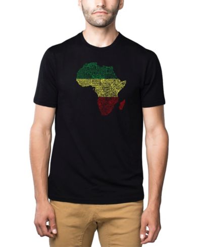 LA Pop Art Men's Cotton/Poly Blend Word Art T-shirt - Countries in Africa