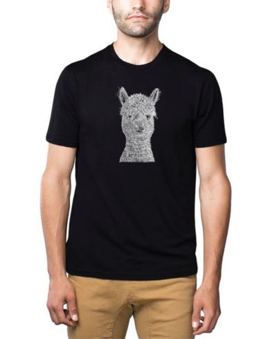 LA Pop Art Men's Cotton/Poly Blend Word Art T-Shirt - Alpaca