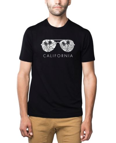 LA Pop Art Men's Cotton/Poly Blend Word Art T-shirt - California Shades