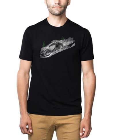 LA Pop Art Men's Cotton/Poly Blend Word Art T-Shirt - Ski