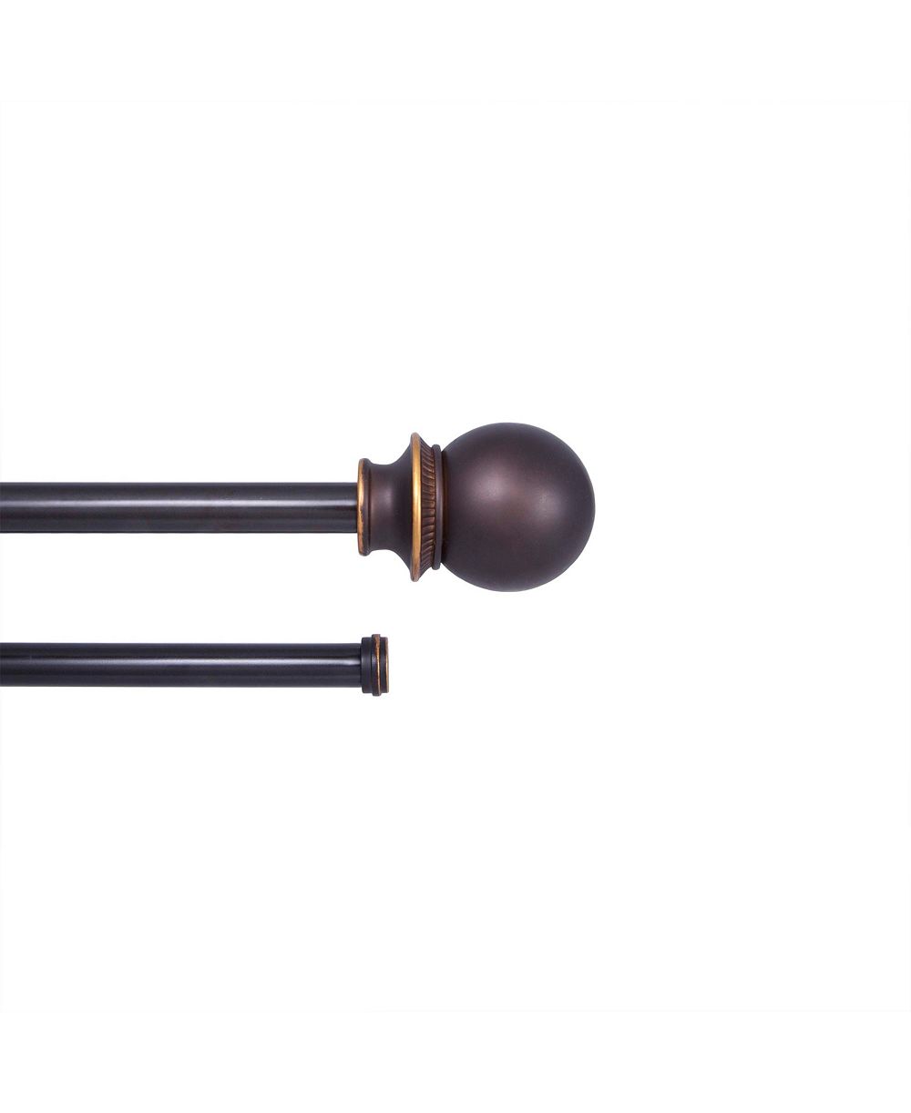 Kenney Fast Fit Easy Install Birkin 5/8" Decorative Window Double Curtain Rod