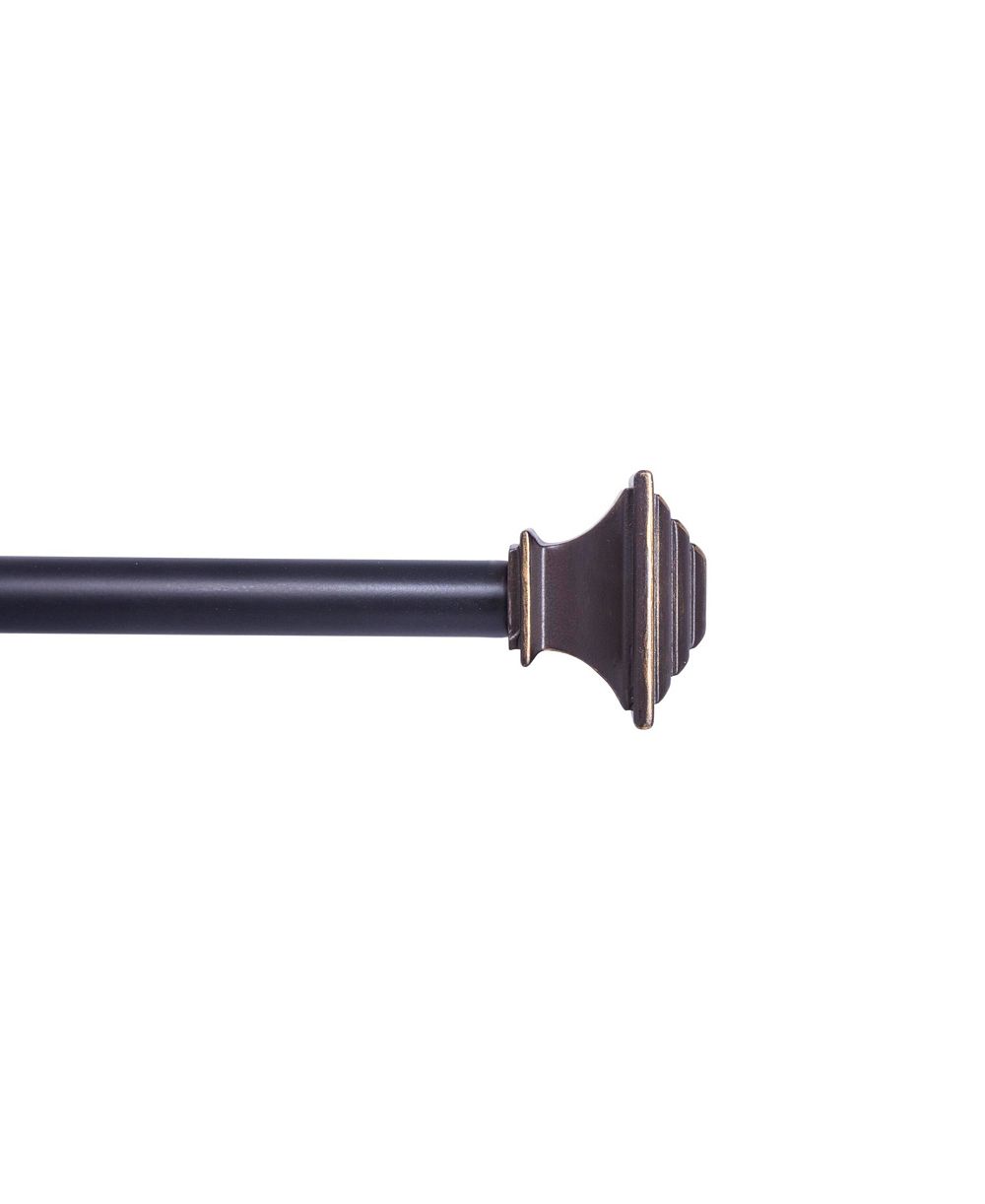 Kenney Fast Fit Mission 5/8 Inch Decorative Curtain Rod - Easy Install Window Treatment
