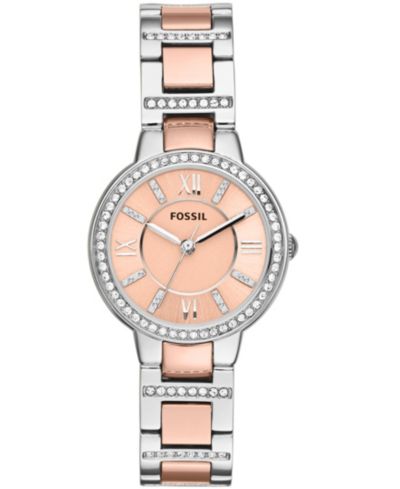Двухцветные стальные часы Fossil Virginia, 30mm