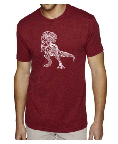 LA Pop Art Men's Cotton/Poly Blend Word Art T-Shirt - Dinosaur