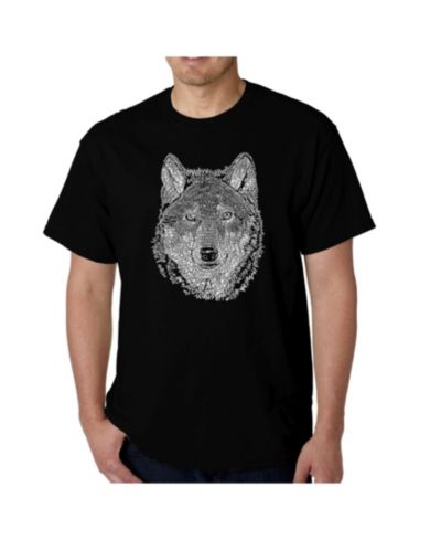 LA Pop Art Men's Word Art - Wolf T-Shirt
