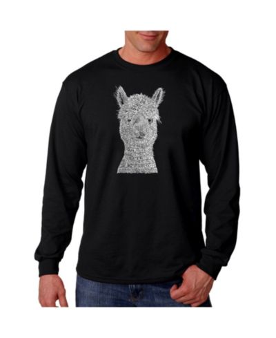 LA Pop Art Men's Word Art - Alpaca Long Sleeve T-Shirt
