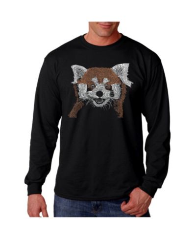 Мужская футболка LA Pop Art Red Panda Long Sleeve Word Art