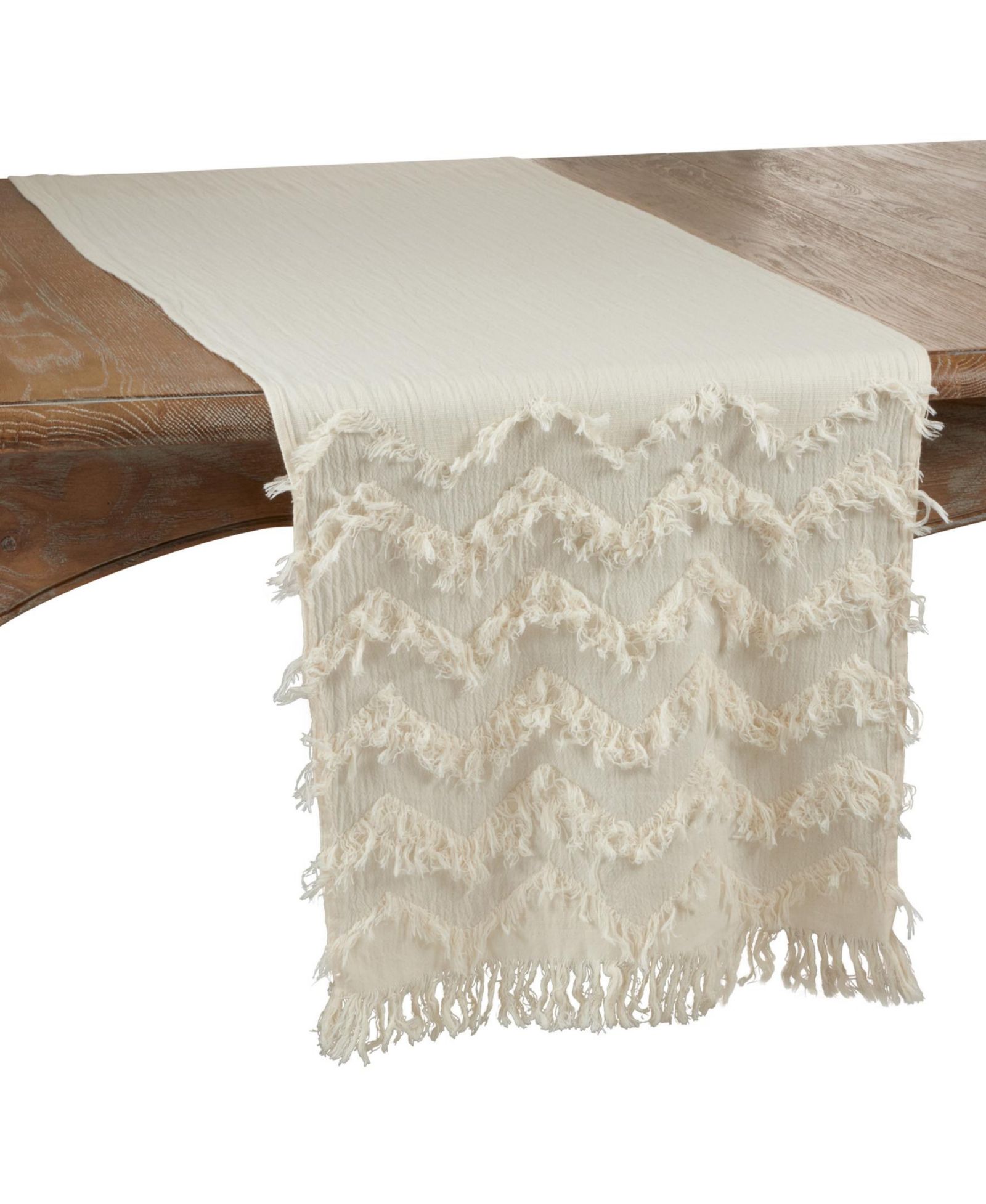 Saro Lifestyle Fringe Chevron Runner