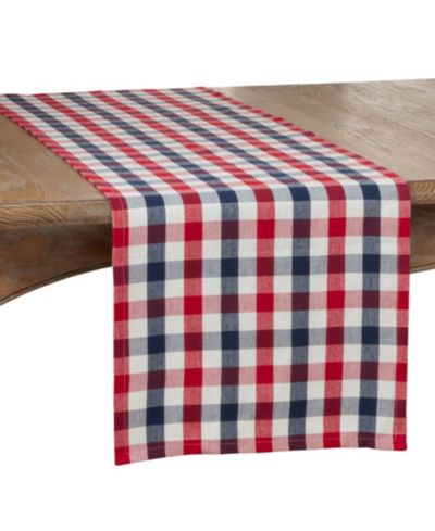 Дорожка для стола в клетку Gingham от Saro Lifestyle