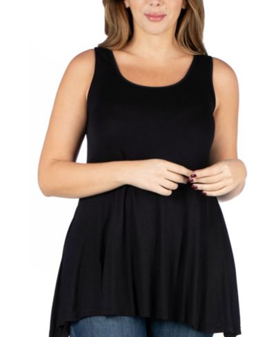 24seven Comfort Apparel Plus Size Sleeveless Tunic Tank Top