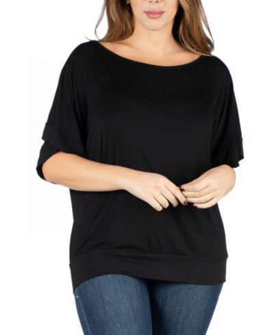 Женский топ 24seven Comfort Apparel Plus Size Short Sleeve Loose Fitting Dolman