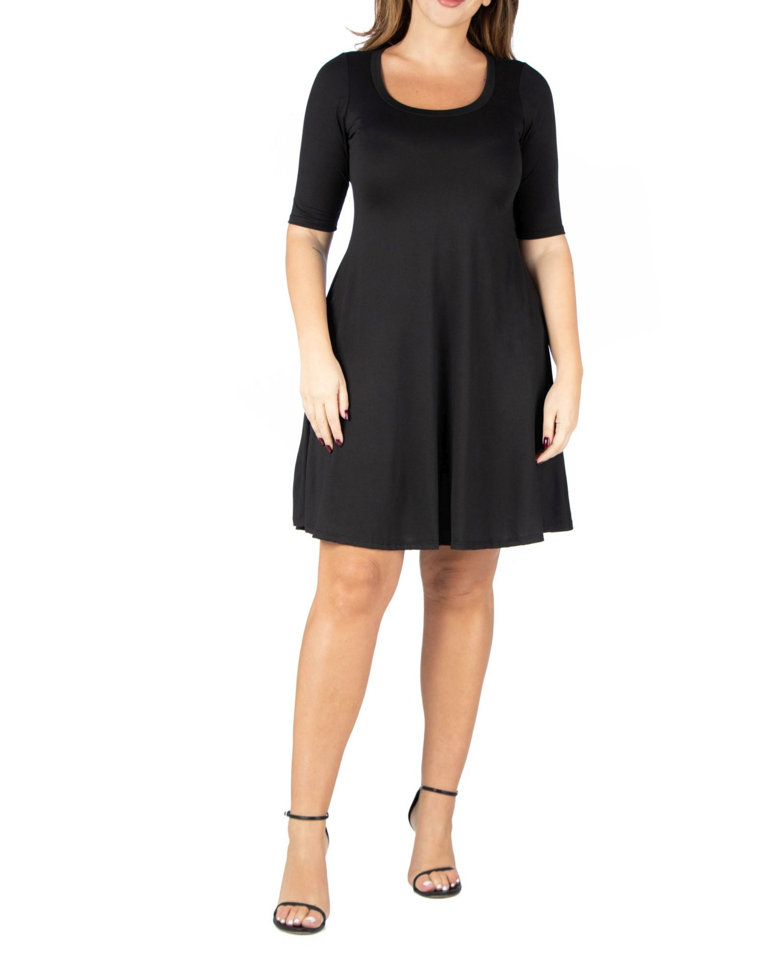 24seven Comfort Apparel Платье Plus Size длиной до колена
