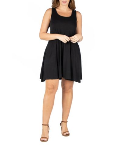Женское платье 24seven Comfort Apparel Plus Size Fit and Flare Knee Length Tank Dress