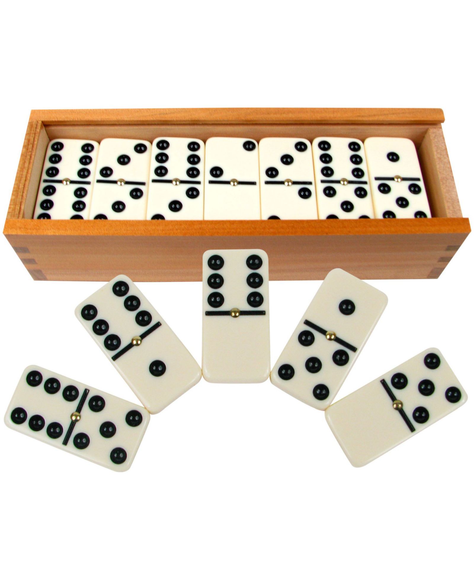 Комплект домино Hey Play 28 Double Six в деревянном кейсе