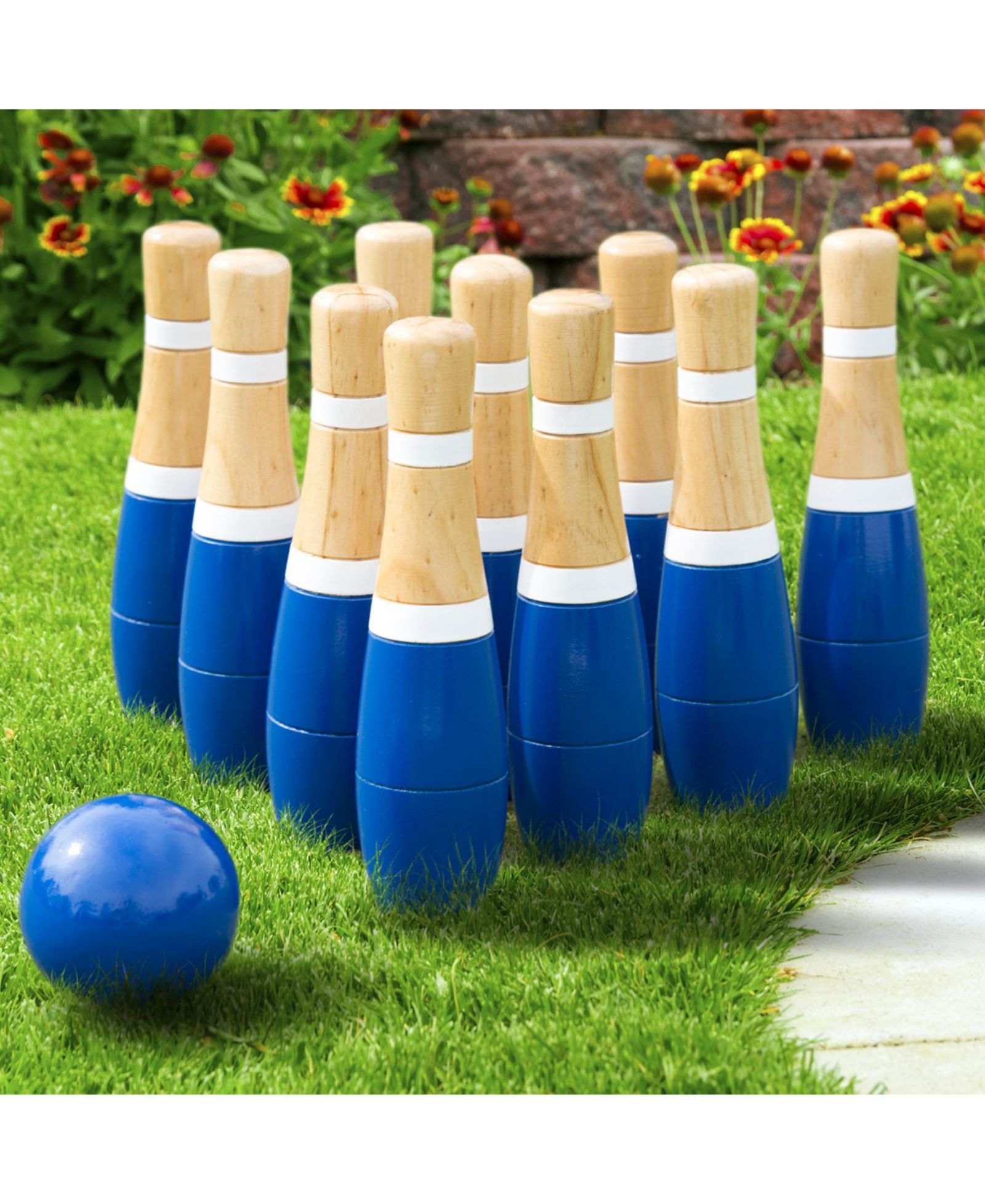 Hey Play набор для боулинга на траве Wooden Lawn Bowling Set, 8 Inch