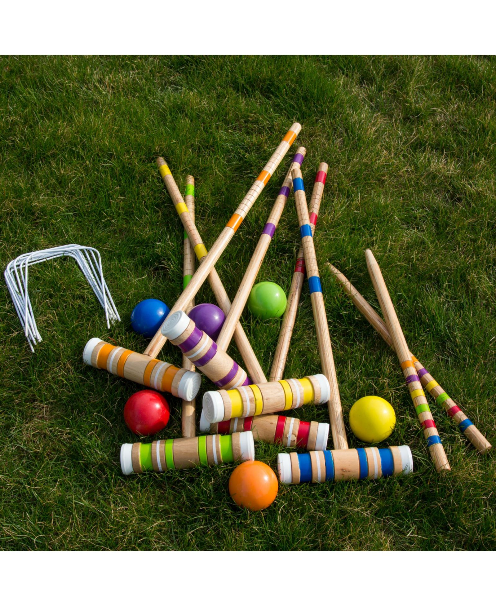 Набор для игры в петанк Hey Play Croquet Set Wooden Outdoor Deluxe Sports Set