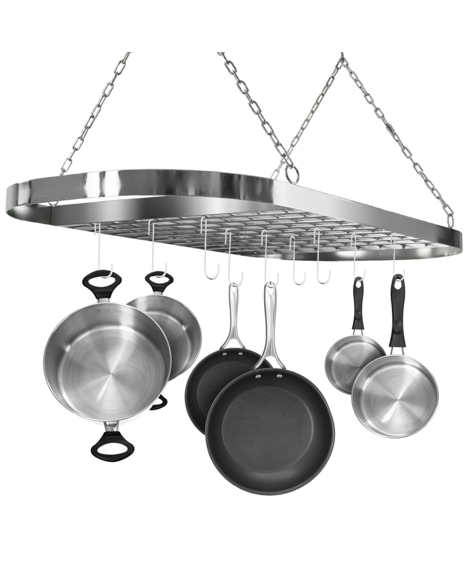 Sorbus Pot and Pan Oval Rack for Ceiling with Hooks - Multi-Purpose Organizer for Home, Restaurant, Kitchen Cookware, Household
