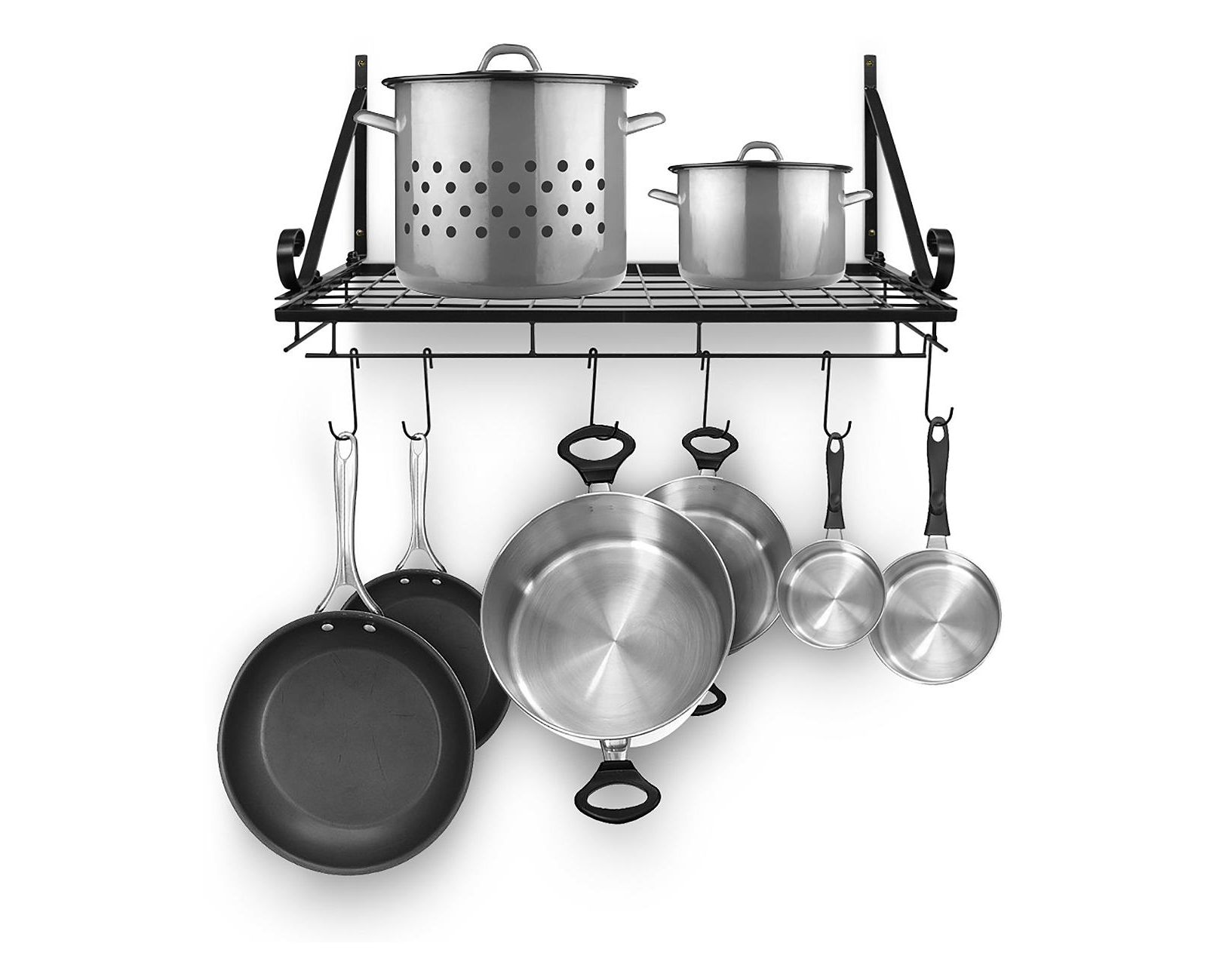 Sorbus Kitchen Wall Pot Pan Rack With 10 Hooks