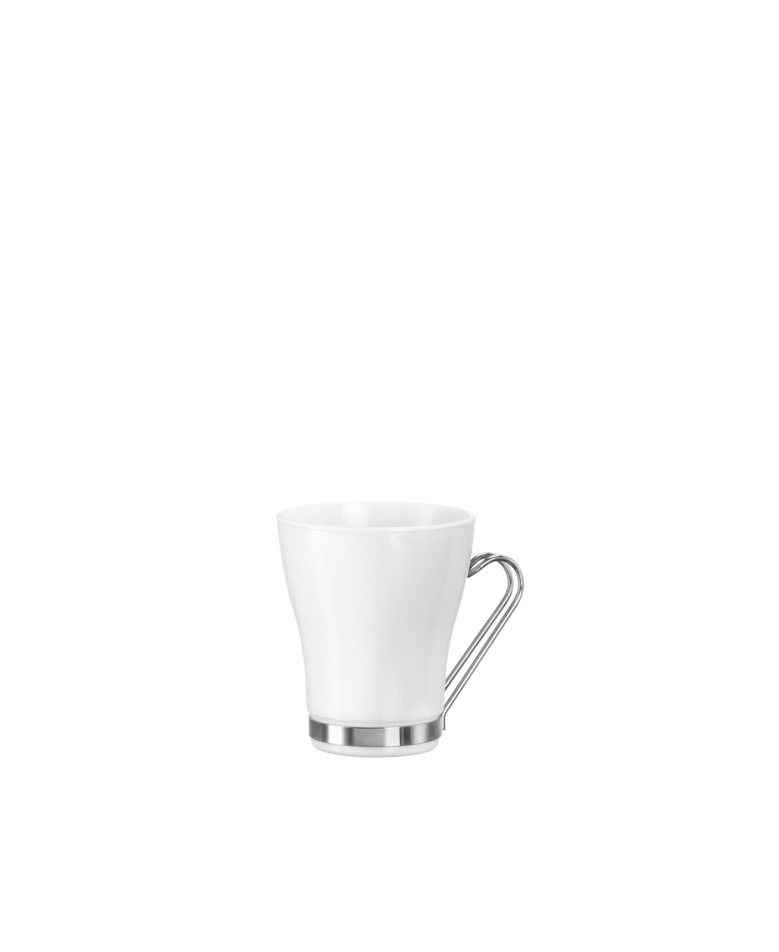 Набор из 4 чашек для капучино Bormioli Rocco OSLO Opal glass с ручкой из Stainless Steel