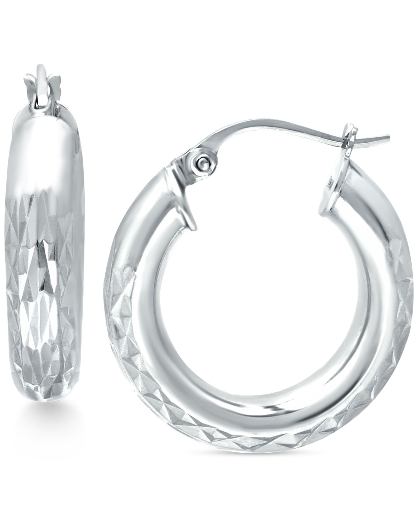 Серьги-кольца Giani Bernini Small Patterned в Sterling Silver, 30mm