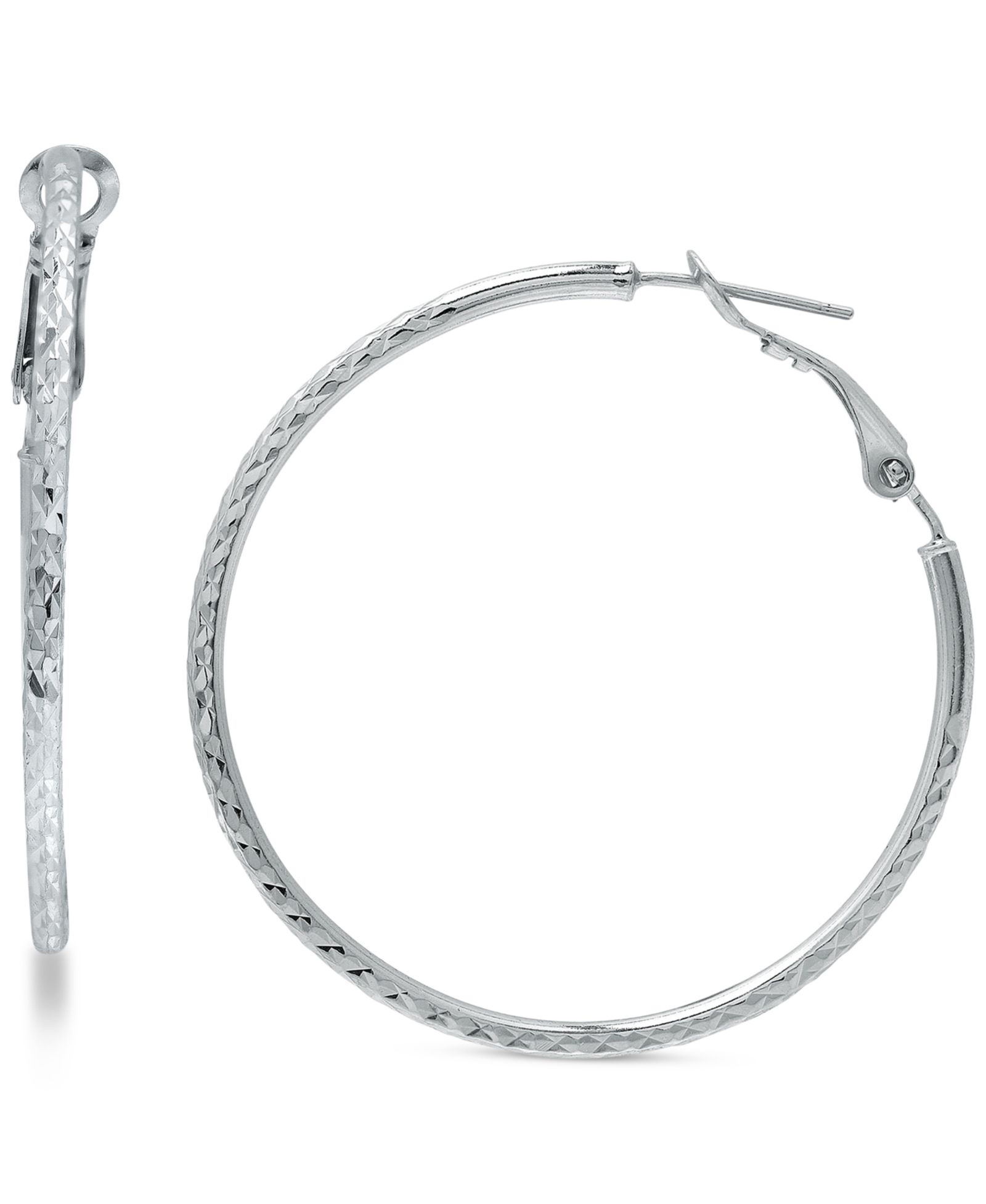 Серьги-кольца Giani Bernini Twist Hoop в стерлинговом серебре или 18k Gold Plate, 40mm