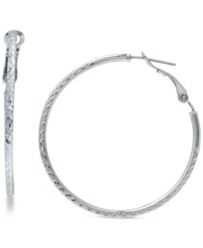 Серьги-кольца Giani Bernini Twist Hoop в стерлинговом серебре или 18k Gold Plate, 40mm