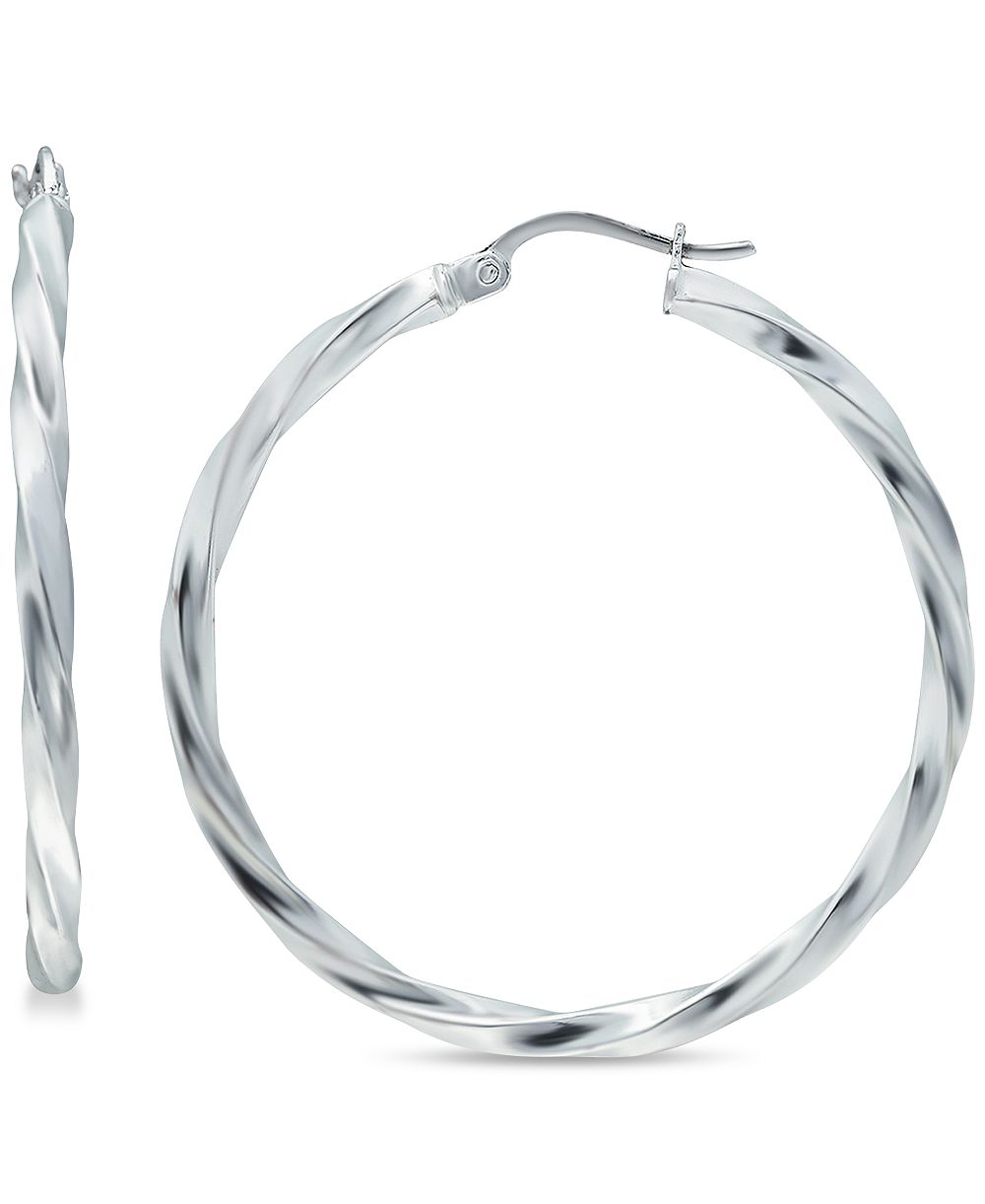 Серьги-кольца Giani Bernini Twist из стерлингового серебра