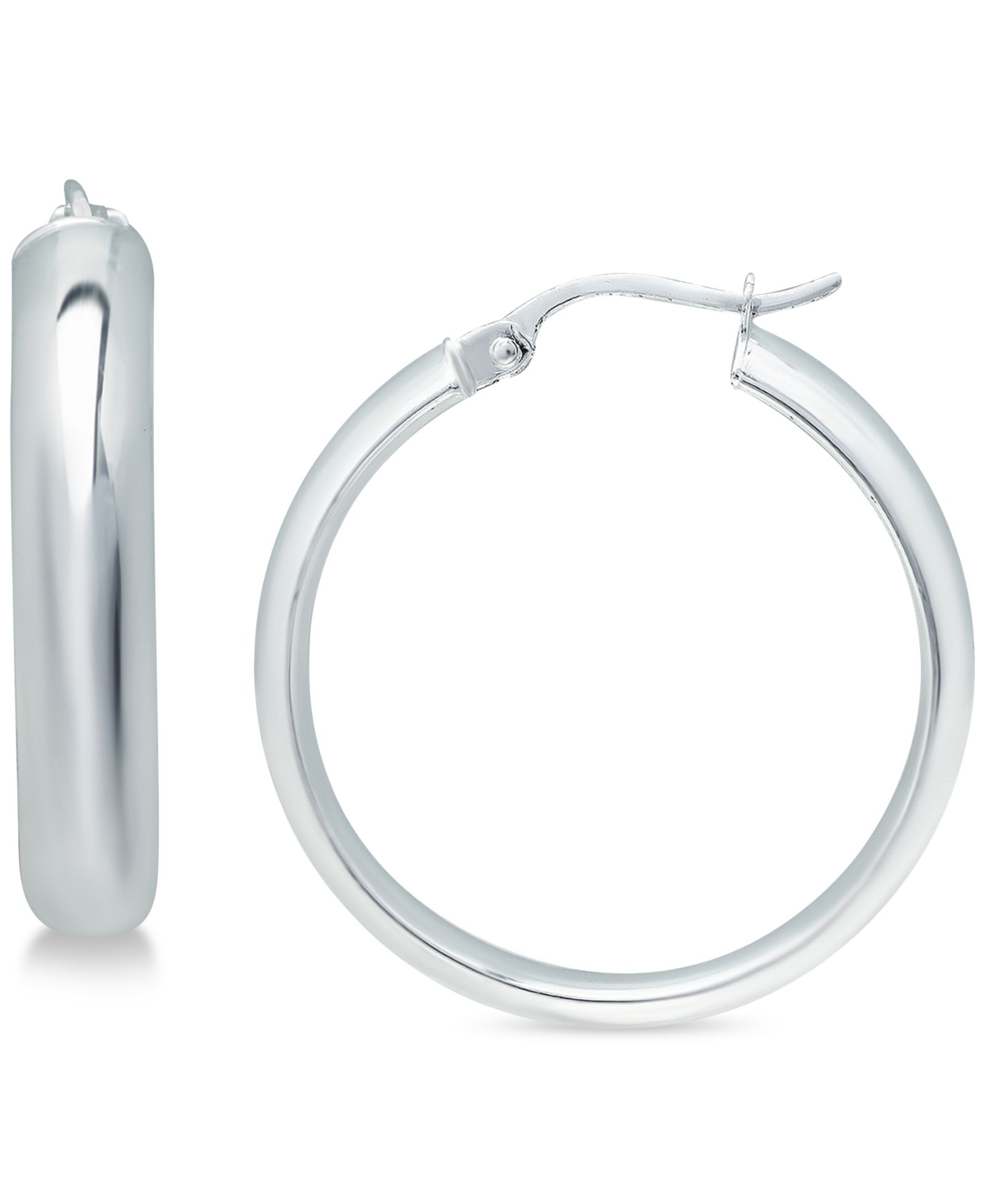 Giani Bernini серьги Giani Bernini Medium Polished Hoop Sterling Silver 35mm