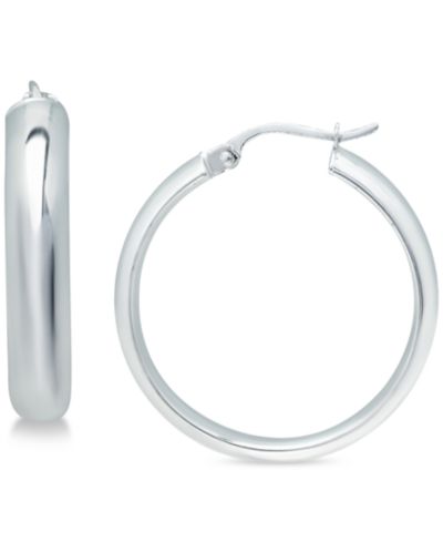 Giani Bernini серьги Giani Bernini Medium Polished Hoop Sterling Silver 35mm