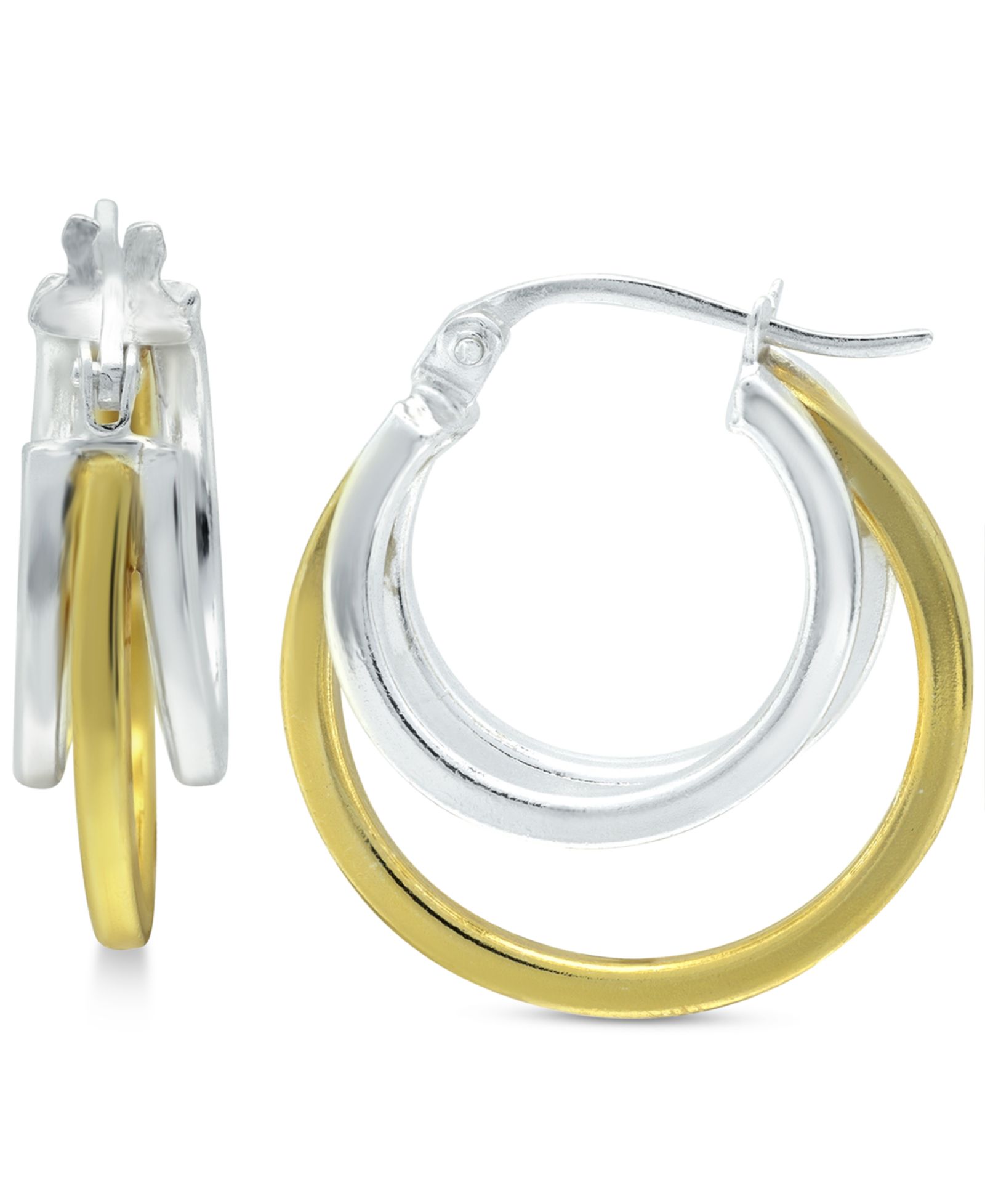 Giani Bernini Серьги-кольца Two-Tone Triple Hoop, 17mm
