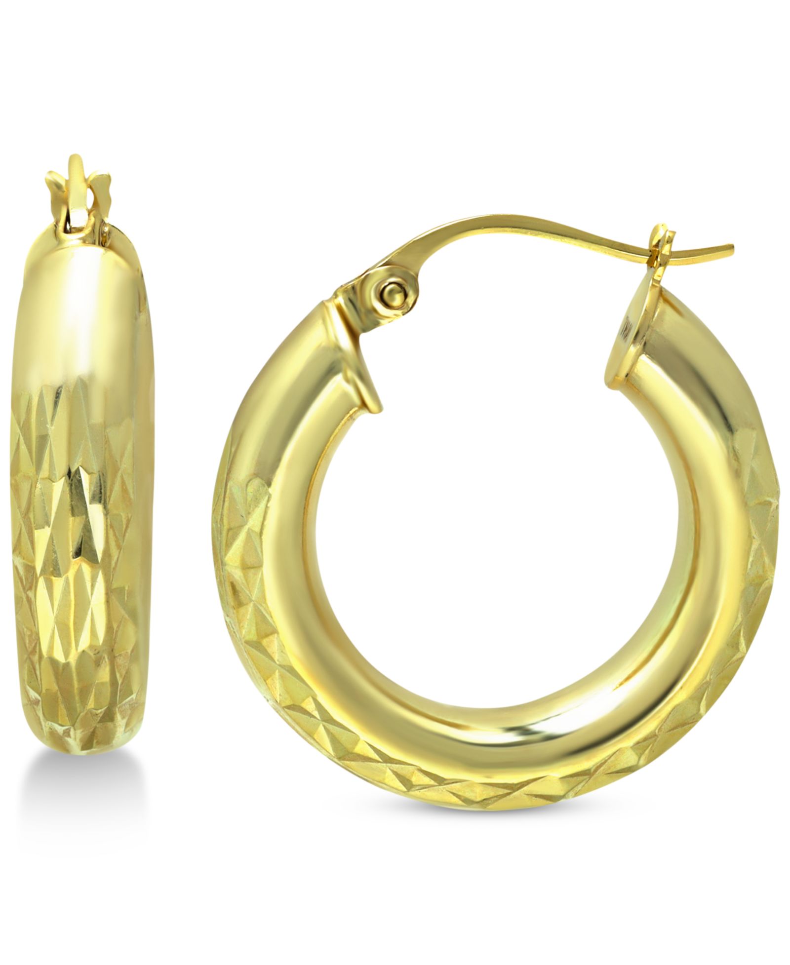 Серьги-кольца Giani Bernini Small Textured в 18k Gold-Plated Sterling Silver