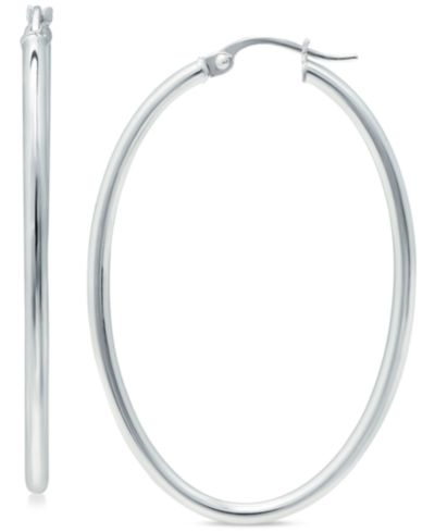 Серьги Giani Bernini Medium Oval Skinny Hoop, 1-5/8"