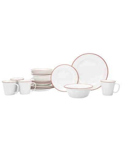 Godinger Bistro Red Band 16 Pc. Dinnerware Set, Service for 4