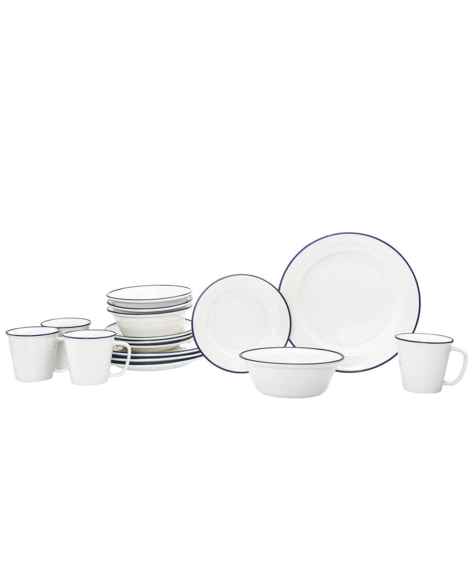 Godinger Bistro Blue Band набор столовой посуды из 16 предметов, на 4 персоны