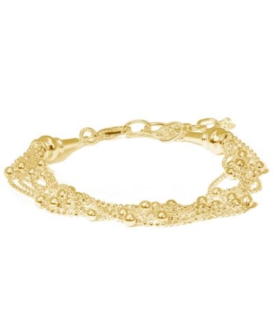 Браслет с бисером в серебряном или золотом напылении 18k Gold