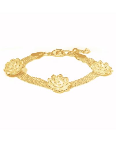 Браслет Macy's Triple Rose Flower в Silver Plate или 18k Gold Plated