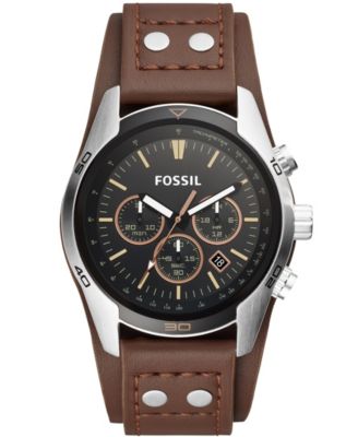 Fossil Мужские часы Coachman Brown Leather 45mm