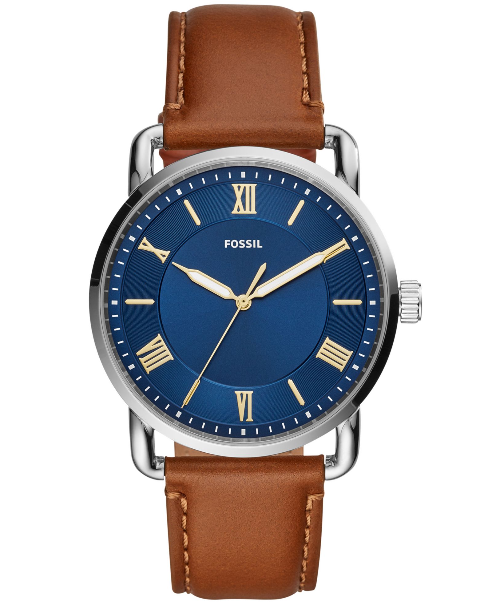Fossil Men's Copeland Brown Leather Strap Watch 42mm, часы
