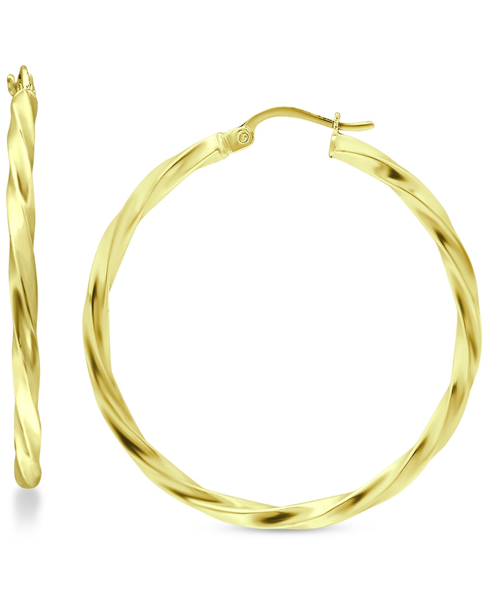 Giani Bernini Серьги-кольца Twist Large из позолоченного стерлингового серебра, 60mm